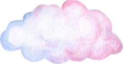 Cloud Pink Blue Watercolor